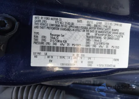2012 Ford Focus Se z USA, uszkodzony, nr VIN 1FAHP3F29CL112278
